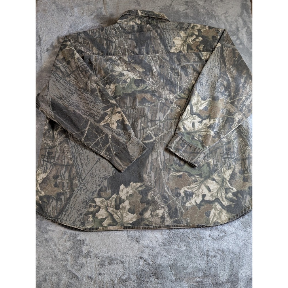 VTG Jerzees Outdoors Mossy Oak Break Up Long Sleeve Button Up Men's 2XL USA - Picture 7 of 7